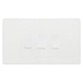 BG Evolve Pearlescent White 3 Gang Light Switch 1x Trailing Edge LED Dimmer 2x 2 Way Custom Switch