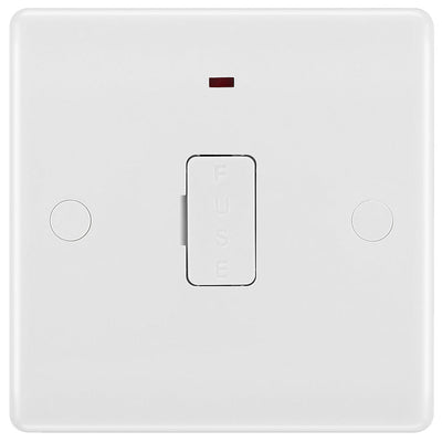 BG 856 Moulded Round Edge | White | 13A Neon Unswitched Fused Connection Unit by British General (BG-856)