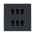 BG Evolve Matt Grey 6 Gang Intermediate Custom Grid Light Switch with Back Box Included