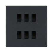 BG Evolve Matt Grey 6 Gang Intermediate Custom Grid Light Switch with Back Box Included by British General (BG-Evolve-MG-6G-CUSTOM-6x INT SWITCH)