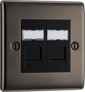 BG NBNRJ452 Nexus Metal Black Nickel 2 Gang RJ45 Data Outlet