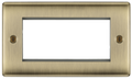 BG Nexus Antique Brass Double 4 Gang Euro Module Front Plate 4 Module NABEMR4