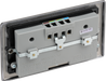 NBN24U44B Back - This 13A double power socket from British General comes with four USB charging ports allowing you to plug in an electrical device and charge mobile devices simultaneously without having to sacrifice a power socket.