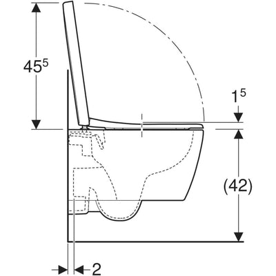 Geberit iCon Rimless Wall Hung Pan With Seat - 490mm Projection - 502.381.00.1 by Geberit (Geberit-502.381.00.1)