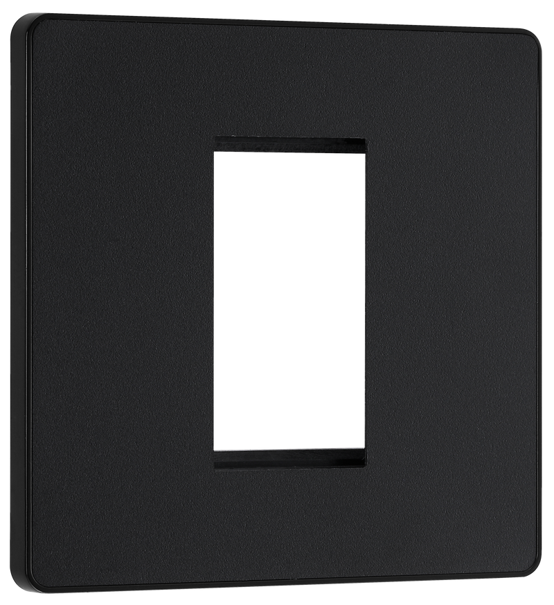 BG Evolve PCDMBEMS1B Matt Black 1 Euro Module Front Plate-Black Insert