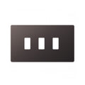 BG Nexus GFBN3 Grid Black Nickel Screwless 3 Gang Front Plate