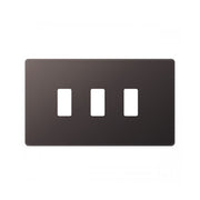 BG Nexus GFBN3 Grid Black Nickel Screwless 3 Gang Front Plate by British General (BG-GFBN3-1)