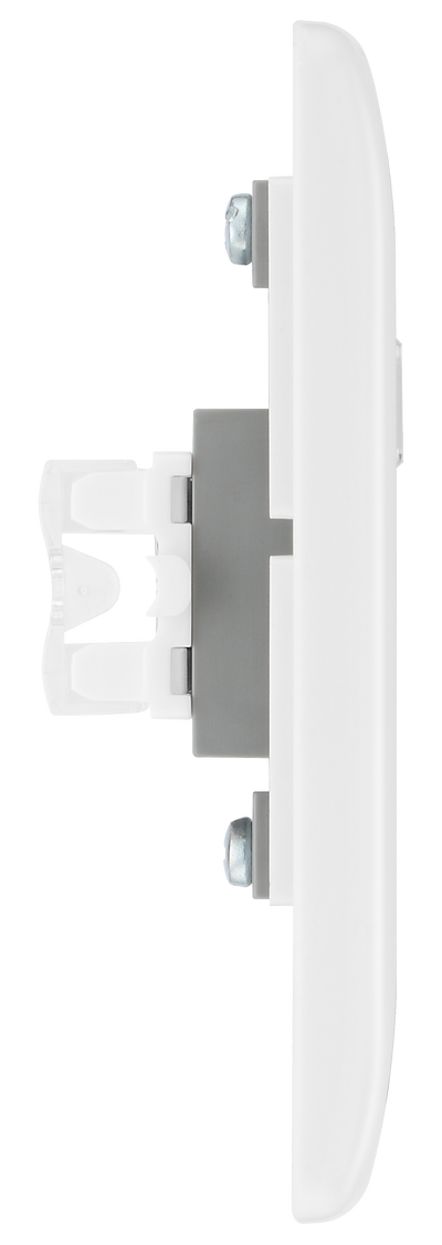 BG 8RJ45/2 Moulded Round Edge | White | RJ45 Double Data Outlet Socket (Screw) by British General (BG-8RJ45/2)