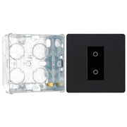 BG Evolve Matt Black Single Secondary Touch Dimmer Switch PCDMBTDS1B with 35mm Steel Back Box
