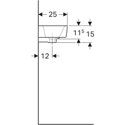 Geberit Selnova Compact RH Countertop Basin 400mm - 1 Tap Hole - 501.517.00.7 by Geberit (Geberit-501.517.00.7)