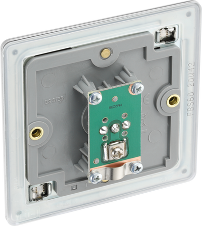 BG FBS60 Nexus Screwless Flat-Plate Single Coaxial TV Outlet Brushed Steel