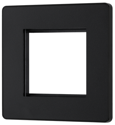 BG Evolve PCDMBEMS2B Matt Black 2 Euro Module Front Plate-Black Insert