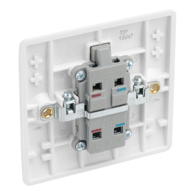 BG Nexus 1 Gang 20A 2 Pole Switch White & 50mm Pattress Back Box