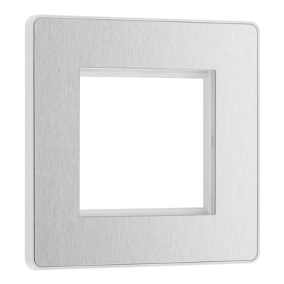BG Evolve Brushed Steel 45A Flex Outlet Euro Module | Black Insert