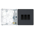 BG Evolve Matt Grey 3 Gang 20A 16AX 2 Way Light Switch PCDMG43B with 25mm Steel Back Box