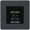 BG Evolve Matt Grey 45W USB Wall Socket Euro Module USB-A & C - Black Insert