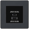 BG Evolve Matt Grey 45W USB Wall Socket Euro Module USB-A & C - Black Insert by British General (BG-PCDMGEMS2B+EMUSBAC45B)