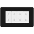 BG Nexus Screwless Matt Black Quad Secondary Touch Dimmer Switch White Inserts FFBTDS4W
