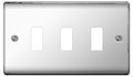BG Nexus GNPC3 Grid Polished Chrome 3 Gang Front Plate