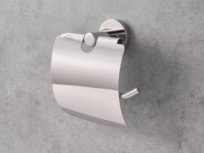 Corby Harrogate Toilet Roll Holder with Cover in Polished Steel