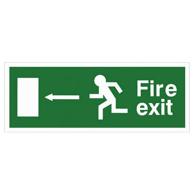 Extinguishers & Equipment: White Rigid Plastic EEC Directive Fire Exit Signs Arrow Down by Rainbow (SAFELINCS-RBRPEECD)