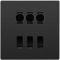 BG Evolve Black Chrome 6 Gang Switch 3x Trailing Edge LED Dimmer 3x 2Way Custom Switch