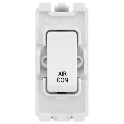 BG Evolve White RRACPCDW 20A DP Appliance Grid Switch Labelled Air Conditioning