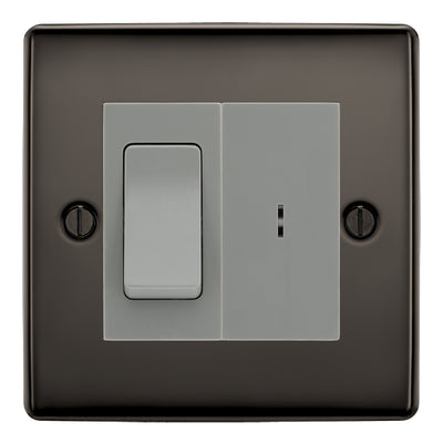 BG Nexus Black Nickel 2 Way Single Pole Key Switch with 2 Way Single Pole Switch, Key Included - Grey Insert