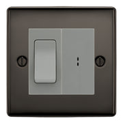 BG Nexus Black Nickel 2 Way Single Pole Key Switch with 2 Way Single Pole Switch, Key Included - Grey Insert
