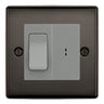 BG Nexus Black Nickel 2 Way Single Pole Key Switch with 2 Way Single Pole Switch, Key Included - Grey Insert