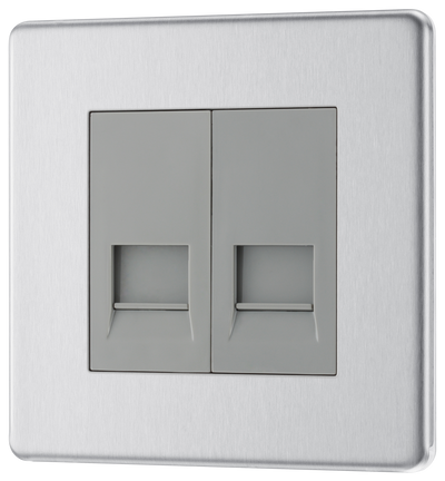 FBSBTM2 Front - This master double telephone socket from British General uses a screw terminal connection and should be used where your telephone line enters your property.
