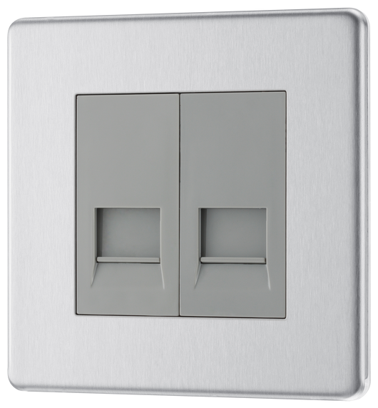FBSBTM2 Front - This master double telephone socket from British General uses a screw terminal connection and should be used where your telephone line enters your property.