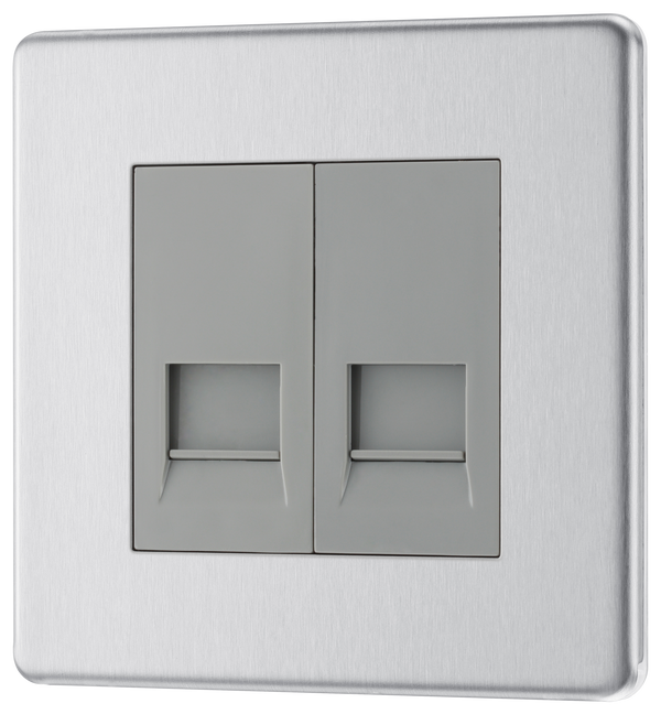 FBSBTM2 Front - This master double telephone socket from British General uses a screw terminal connection and should be used where your telephone line enters your property.