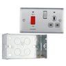 BG Nexus Brushed Steel 45A Switched Socket and Cooker Control Unit NBS70G with 35mm Steel Back Box