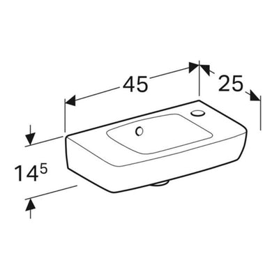 Geberit Selnova Compact 45cm Washbasin - 500.318.01.7 by Geberit (Geberit-500.318.01.7)