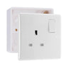 BG Nexus 13A 1 Pole Switched Socket White & 32mm Pattress Back Box by British General (BG-821+891)