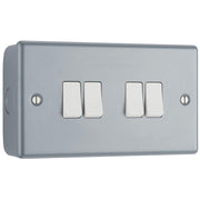 BG MC544 Metal Clad 20A 16AX 2 Way Quadruple Light Switch by British General (BG-MC544)