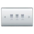 BG Nexus Polished Chrome 3 Gang Intermediate Light Switch Custom Grid Switch