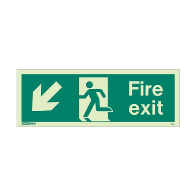 Extinguishers & Equipment: Fire Exit Signs from JALITE 120x340mm - Size T / Arrow Down by Jalite signs (Safelincs-JS437T)