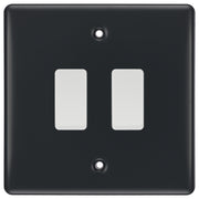 BG Part M 2 Gang Light Switch in Double Format Custom Grid by British General