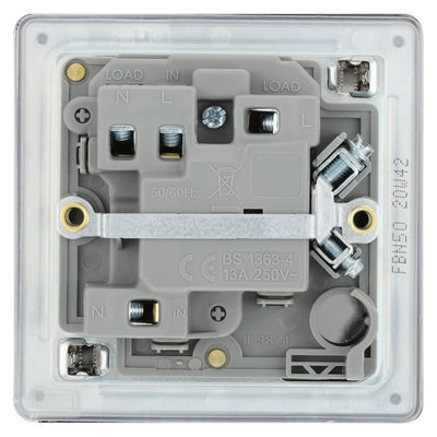 BG Screwless Black Nickel 13A Switched Spur FBN50 with 25mm Steel Back Box
