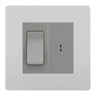 BG Evolve Brushed Steel 2 Way Single Pole Key Switch with 2 Way Single Pole Switch, Key Included - Grey Insert