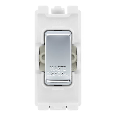 BG RRWDISPC Polished Chrome 20 Amp DP Appliance Grid Switch Labelled Waste Disposal by British General (BG-RRWDISPC+RPC30)