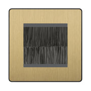 BG Evolve Satin Brass Screwless Twin 2 Gang Brush Cable Entry by British General (BG-PCDSBEMS2B+EMFO)