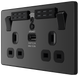 PCDBC22UWRB Side - This Evolve Black Chrome 13A double power socket with integrated Wi-Fi Extender from British General will eliminate dead spots and expand your Wi-Fi coverage.