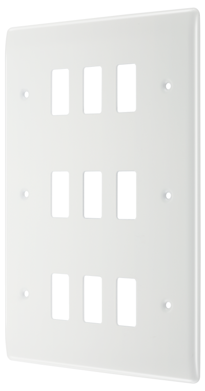 BG R89 Nexus Grid | White | Moulded 9 Module Front Plate
