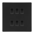 BG Matt Black Screwless 6 Gang 2 Way Custom Grid Light Switch with Back Box Included