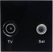 BG EMTVSATB Black 2 Module 1x IEC TV 1x Satellite Euro Module Screened Outlet by British General (BG-EMTVSATB-Shopify-SA_1)