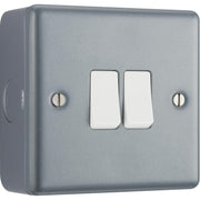 BG MC542 Metal Clad 20A 16AX 2 Way Double Light Switch by British General (BG-MC542)