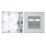 BG Screwless Brushed Steel 2 Gang RJ45 Double Data Outlet FBSRJ452 and 25mm Steel Back Box by British General (BG-FBSRJ452+HGS02)